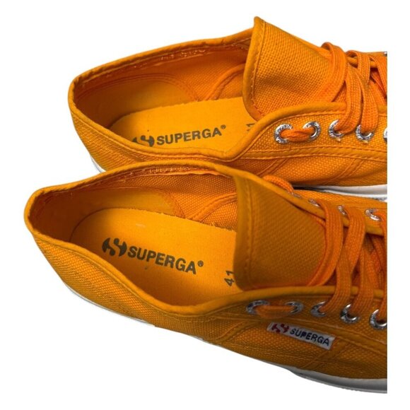 SUPERGA COTU Classic Designer Casual Summer Orange Sneakers Shoes Womens 9.5 - Picture 3 of 8